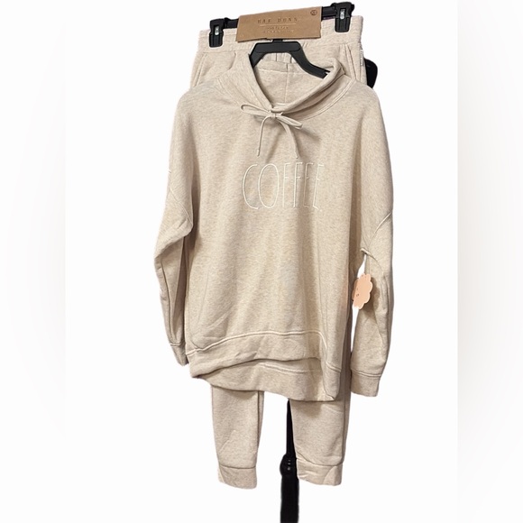 Rae Dunn Pants - Rae Dunn Cream Cowl Neck Sweatshirt & Jogger Set | Cozy 2-Piece Lounge Outfit